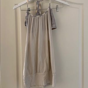 Cream Lululemon Workout Top with Built in bra